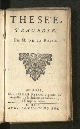 Thesée, Tragedie
