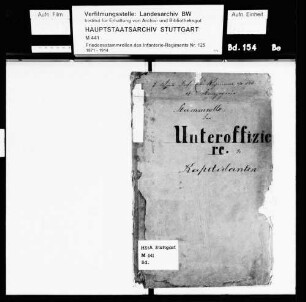 Unteroffiziere und Kapitulanten 1865-1875