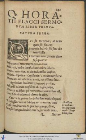 Quinti Horatii Flacci Sermones
