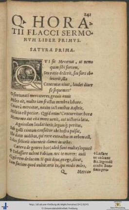 Quinti Horatii Flacci Sermones
