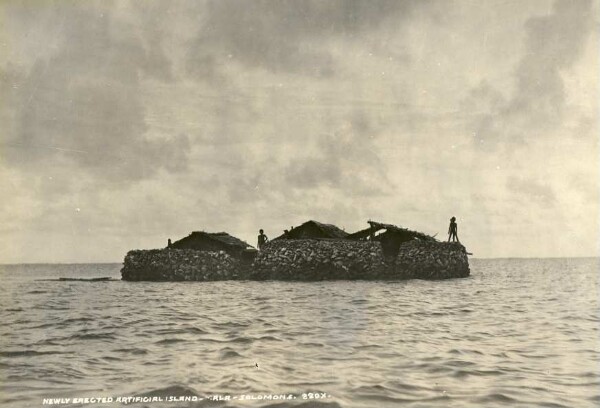 "Newly constructed artificial island off Nore fou, Malaita"