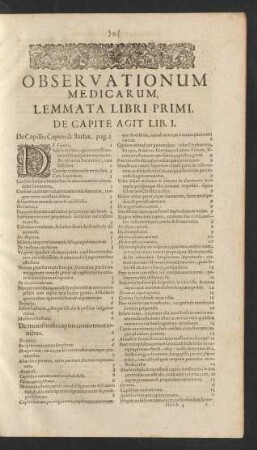 Lemmata Libri Primi, De Capite Agit Lib. I.