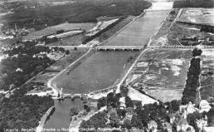 Leipzig: Regatta-Strecke u. Hochflut-Becken ; Fliegeraufnahme
