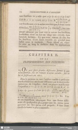 Chapitre II. De La Transformation Des Fonctions