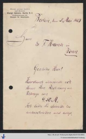 Brief, 05.05.1903