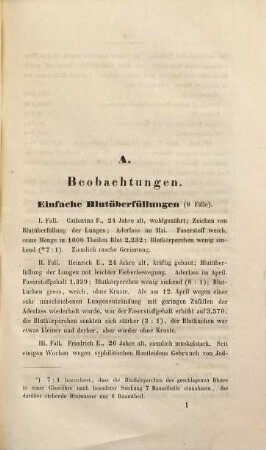 Untersuchungen über die Beschaffenheit des menschlichen Blutes in verschiedenen Krankheiten
