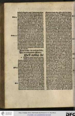[A]dest nobis, dilectissimi, optatus dies beate ac venerabilis semper virginis Marie, ideo cum summa exultatione gaudeat terra nostra...