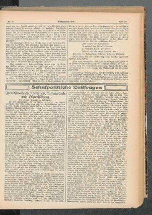 Fremdsprachlicher Unterricht, Aufbauschule und Lehrerbildung : [Schulpolitische Zeitfragen]