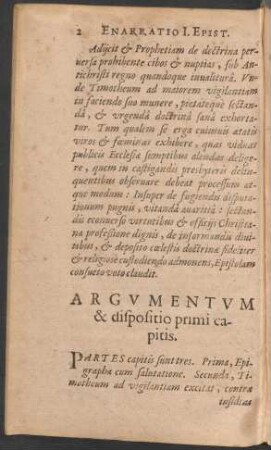 Caput Argumentum & dispositio primi capitis.
