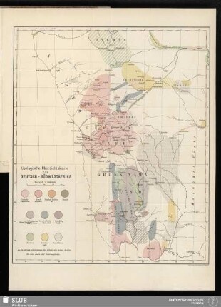 Geologische Übersichtskarte von Deutsch-Südwestafrika