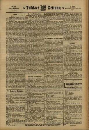 Zweite Ausgabe vom Freitag, den 01. Dezember 1911.