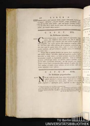 Caput XVII. De Balistarum proportionibus. Capitolo XVII. Delle proporzioni delle Baliste.