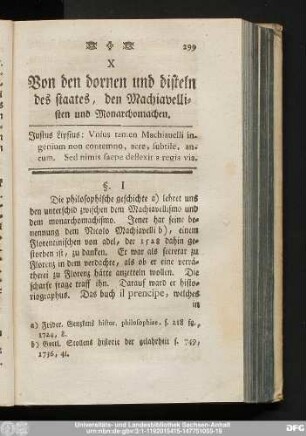 X Von den dornen und disteln des staates, den Machiavellisten und Monarchomachen.