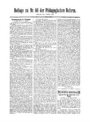 Lehrmittel-Ausstellung : Beilage zu Nr. 40 der Pädagogischen Reform
