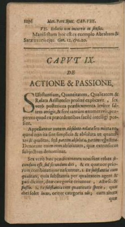 Caput IX. De Actione & Passione.
