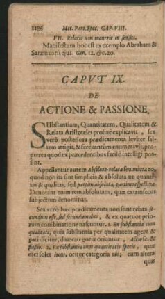 Caput IX. De Actione & Passione.