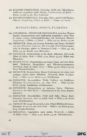 Miniaturen, Dosen, Flakons (Nr. 264-295)