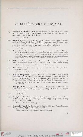 Litérature française (Nr. 505 - 562)