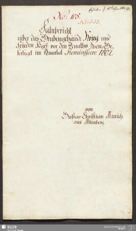 Fahrbericht uiber das Grubengebäude Krieg und Frieden Fdgr. vor den Donaths Thore - 17.6448 4.