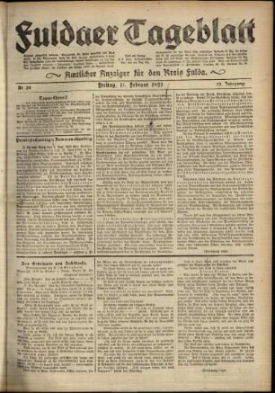 Ausgabe vom Freitag, den 11. Februar 1921.