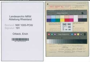 Entnazifizierung Erich Orbeck , geb. 10.09.1913 (Kaufmann)
