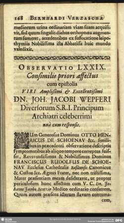 Observatio LXXIX. Consimilis priori affectus ...