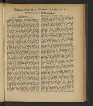 Beilage zur "Biene auf dem Missionsfelde" April 1882. Nr. 4.