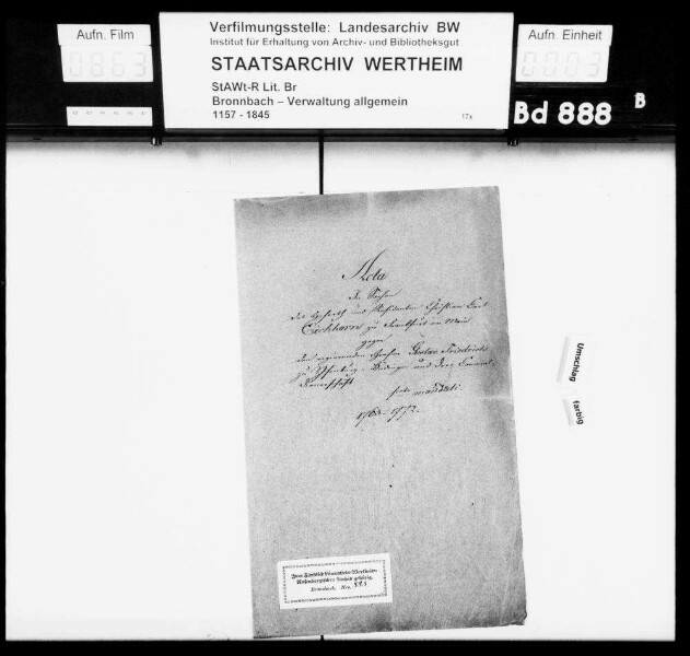 Hofrat und Residenten Christian Carl Eichhorn zu Frankfurt am Main gegen den regierenden Grafen Gustav Friedrich zu Ysenburg-Büdingen und dero Kameraldienerschaft puncto mandati