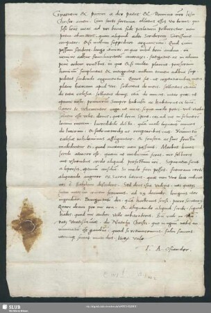 12(2): Eigenh. Brief des Andreas Osiander an Friedrich Pistorius