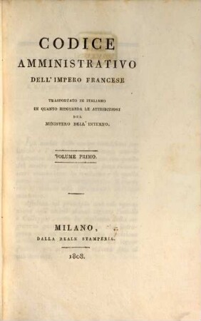 Codice amministrativo, dell'impero francese, 1