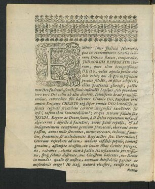 Eminet inter Iudicia severiora, quae in contemptores Gratiae ... Divina statuit ...