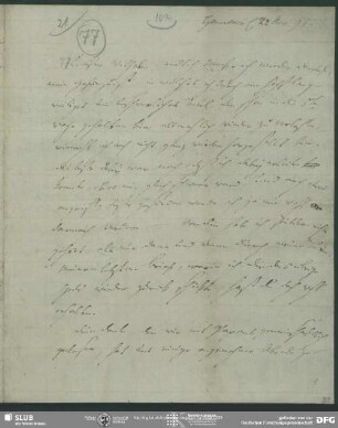 Eigenh. Brief mit Nachschrift von Julie Schlegel von Johann Carl Fürchtegott Schlegel an August Wilhelm von Schlegel, Hannover, 22.11.1795