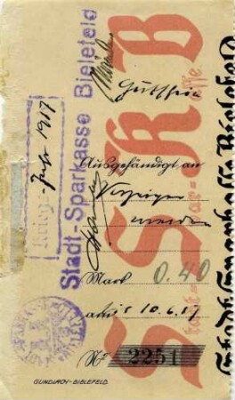 Abschnitt - 0,40 Mark
