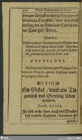 XXIII. Umb ein Gottselig Leben zu bitten