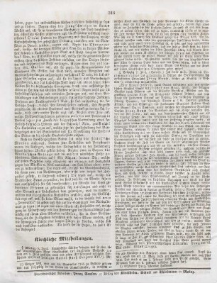316 Kirchliche Mittheilungen