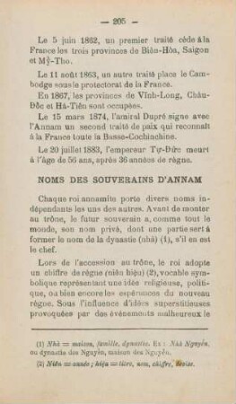 Noms des Souverains d'Annam