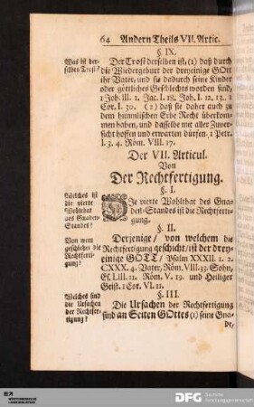 Der VII. Articul. Von Der Rechtfertigung.