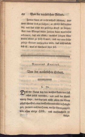 Neuntes Kapitel, Von der natürlichen Geburt