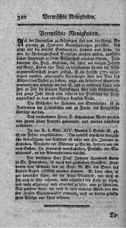 Vermischte Neuigkeiten.