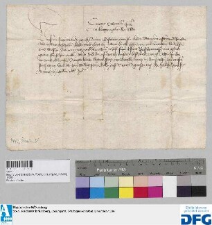 Conrat Schencke Herr zu Limpurg der Elter sagt der Nürnberger Kaufmannschaft zur Frankfurter Fastenmesse Geleit zu.