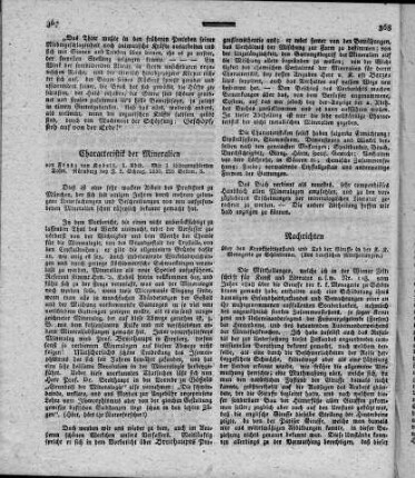 Charakteristik der Mineralien / Franz von Kobell - Nürnberg : Schrag. - Abt. 1: mit 1 lith. Tafel, 1830