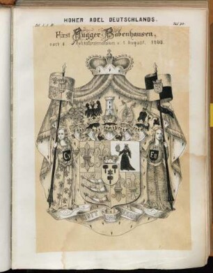 Taf. 94. Fürst Fugger-Babenhausen. nach d. Reichsfürstendiplom v. 1. August. 1803
