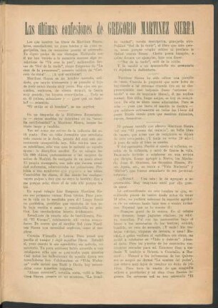 Las últimas confesiones de Gregorio Martínez Sierra