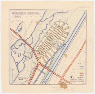 Bebauungsplan München-Hirschau: Variante 7 A: Lageplan 1:5000