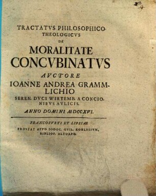 Tractatus philos. theol. de moralitate concubinatus