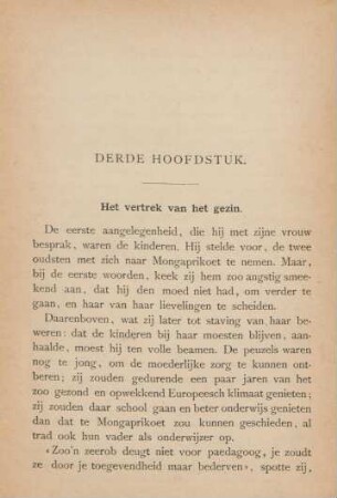 Derde hoofdstuk. Het vertrek van het gezin