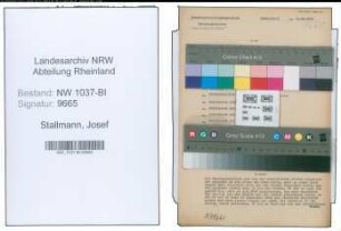 Entnazifizierung Josef Stallmann , geb. 03.04.1888 (Angestellter)