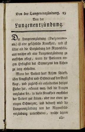 Von der Lungenentzündung.