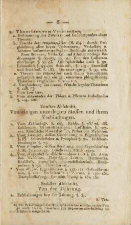 Fünfter Abschnitt. Von einigen unzerlegten Stoffen und ihren Verbindungen
