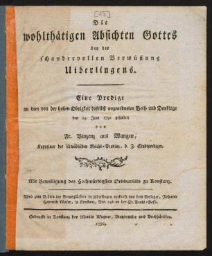 1-14, Die wohlthaetigen Absichten Gottes